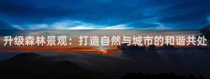 手机新宝gg：升级森林景观：打造自然与城市的和谐共处